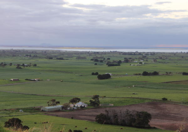 Farmland to ocean landscape