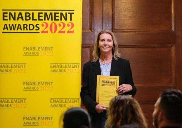 Sue at the Enablement Awards 2022.